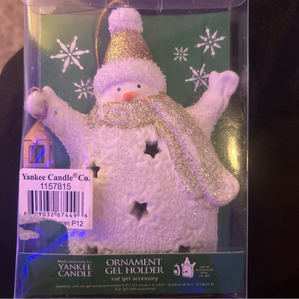Yankee Candle White Snowman Ornament Gel Holder